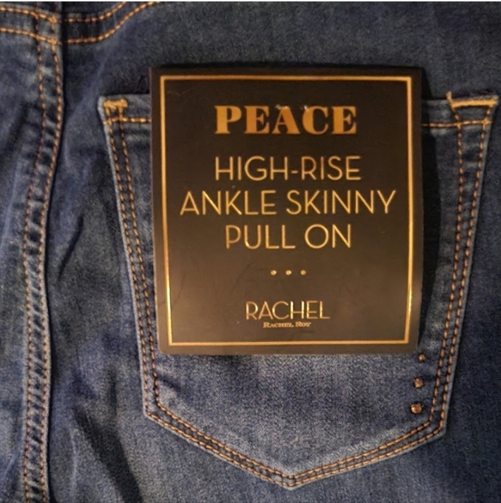 HP🔥🔥🔥🔥NWT Peace High Rise Ankle Skinny Jeans by Rachel sz 2/ 26 - Picture 5 of 12